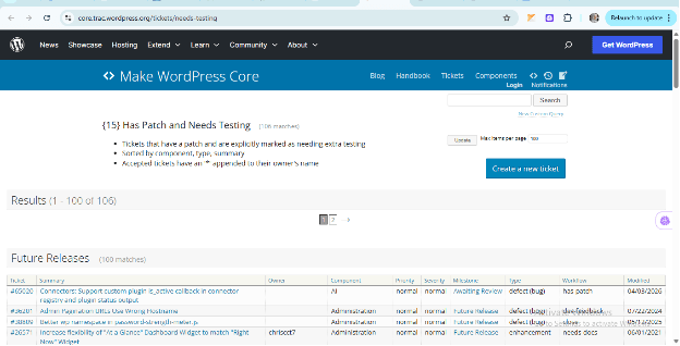 Tickets Needs Testing